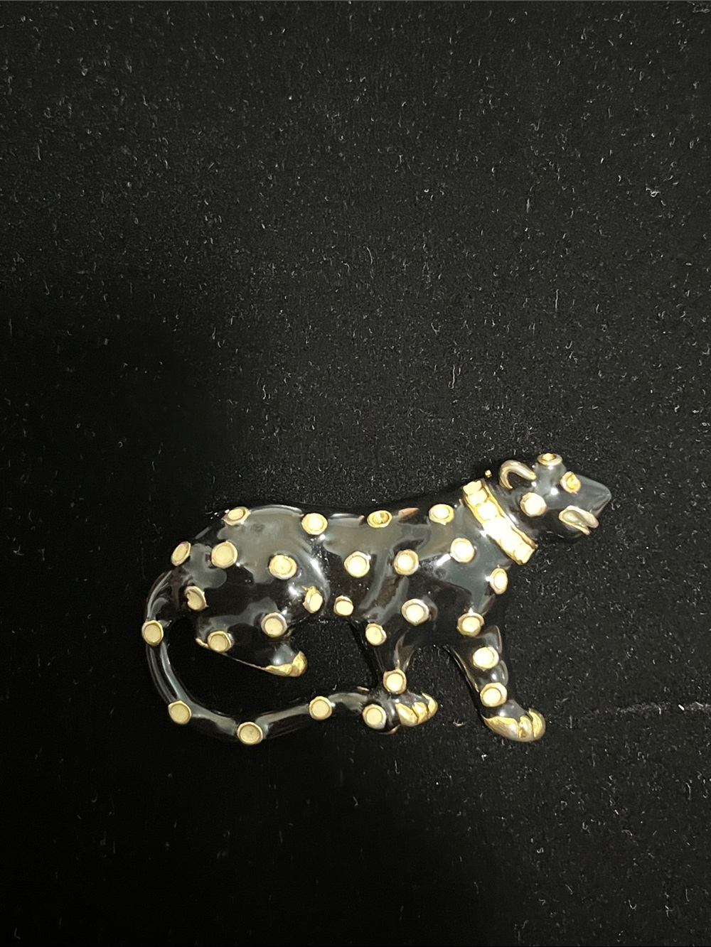 Black and Gold Spotted Panther Brooch - Fashion Pet Accessory